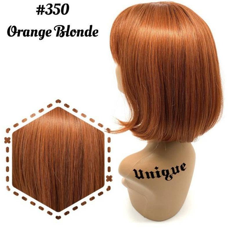 100% Human Hair Full Wig Style J Off Black and Dark Auburn