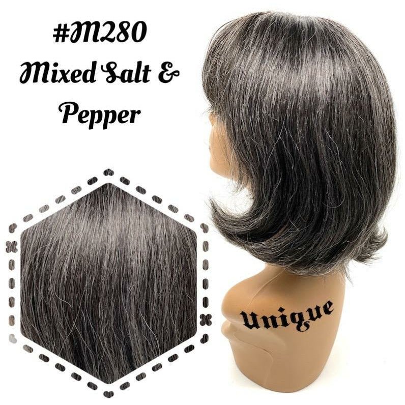100% Human Hair Full Wig Style J Off Black and Dark Auburn