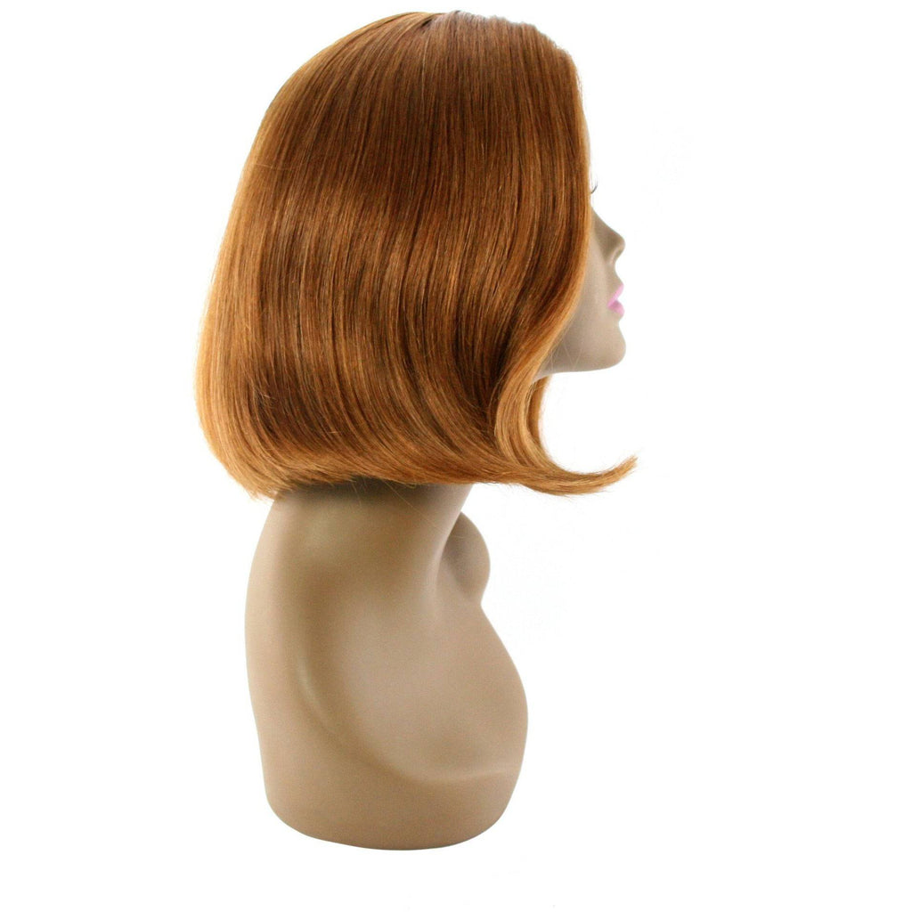 Style M 100% Human Hair Full Wig in Copper-Auburn and Brown