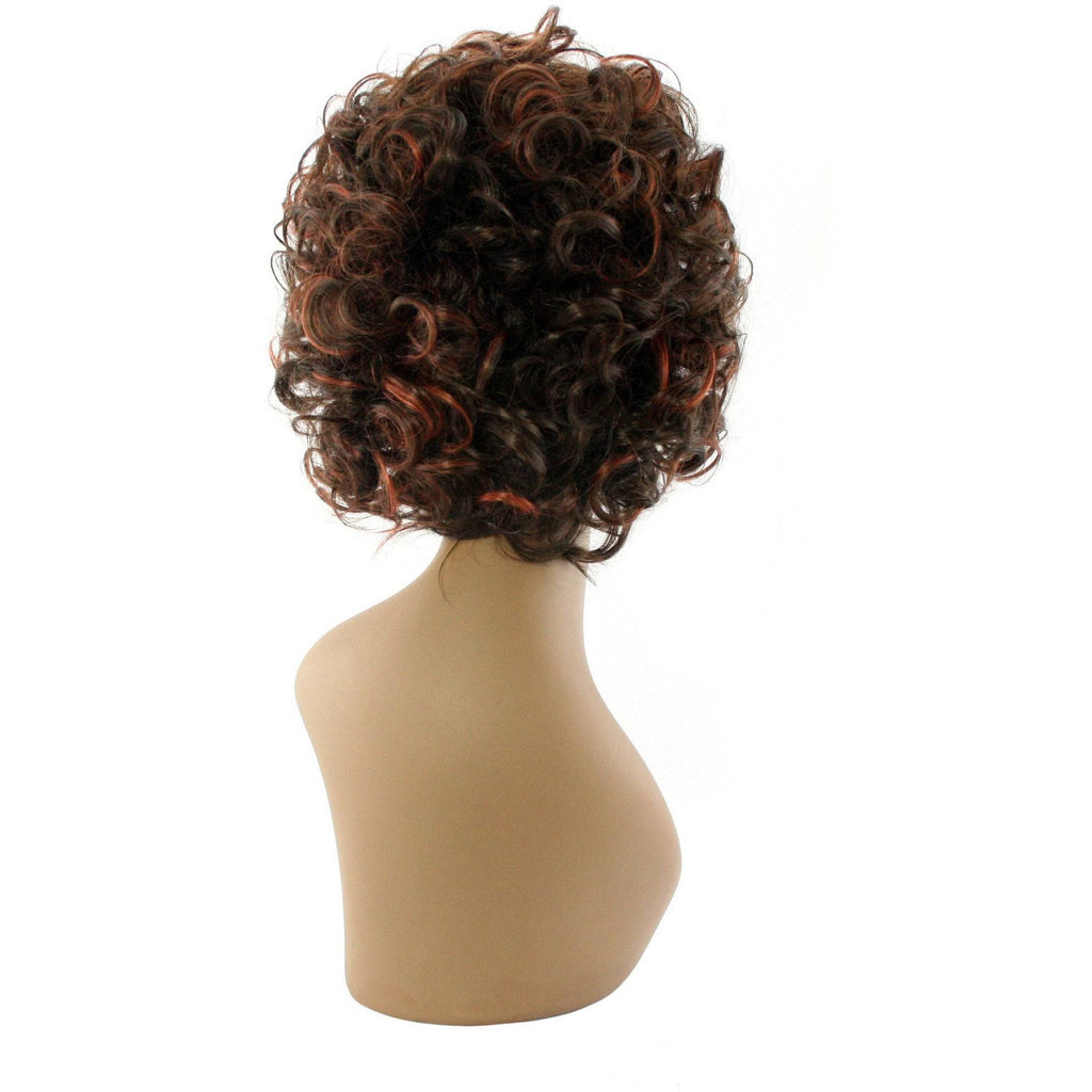 100% Human Hair Full Wig Style S in Brown and Red