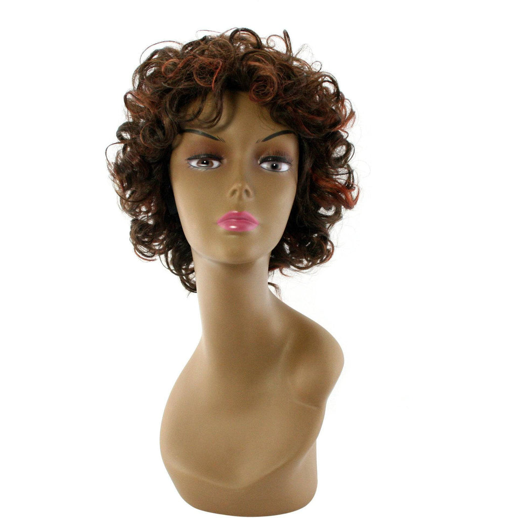 Classic 100% human hair full wig Style S in brown and red