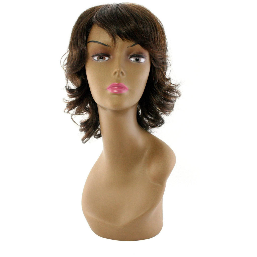 Style U full human hair wig displayed on a mannequin, showcasing the adjustable cap