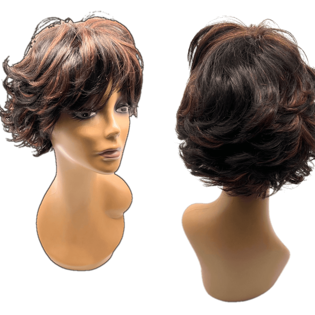 Style 'V' 100% Human Hair Full Wig with Secure Fit