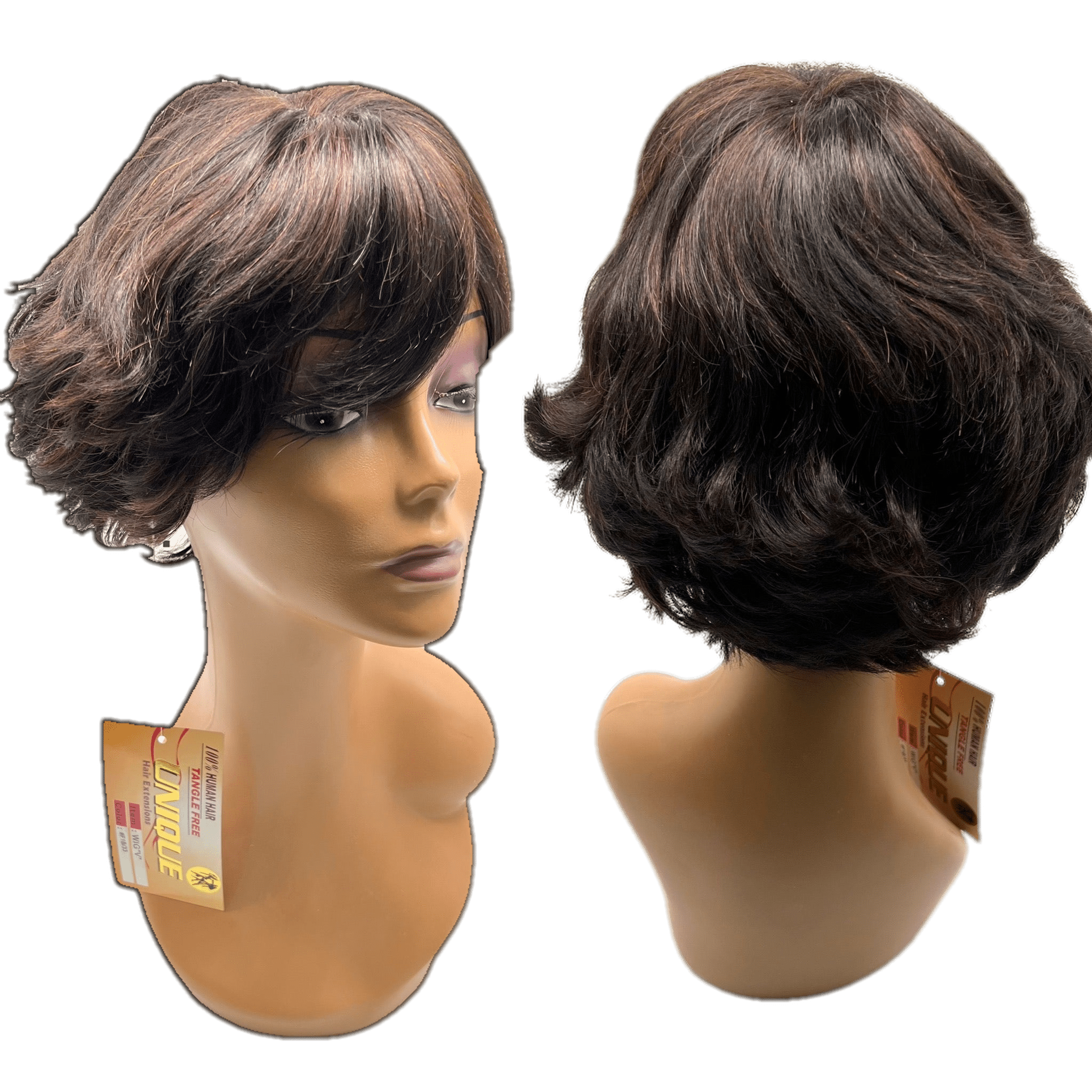 Style 'V' 100% Human Hair Full Wig with Secure Fit