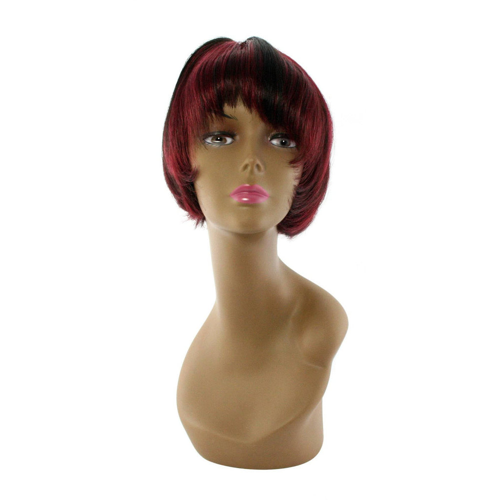 Model wearing 100% human hair full wig in Style Y, featuring a natural, versatile look.