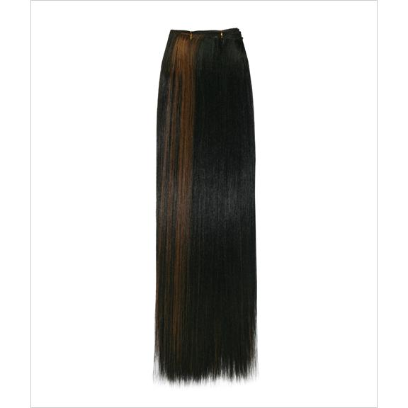 18-inch New Yaki texture hair extensions in a natural style