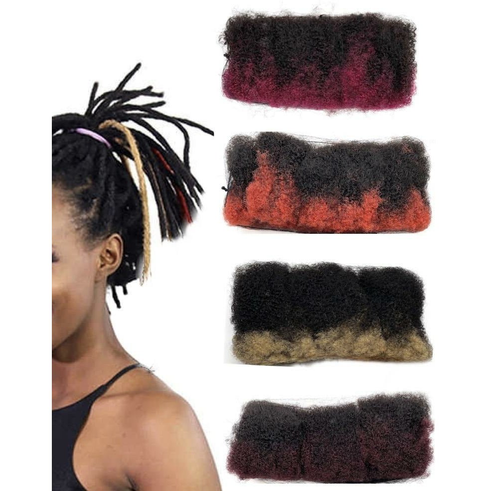 12-inch Human Hair Afro Twist bulk in a rich auburn tone