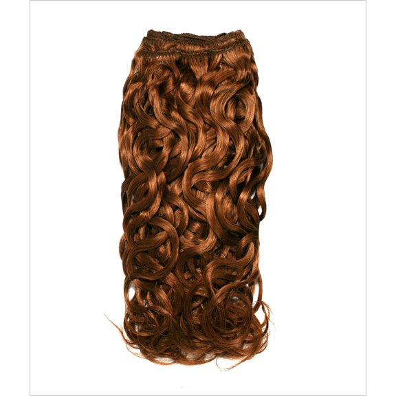 A close-up of 12-inch human hair extensions with soft dream wave texture and natural luster.
