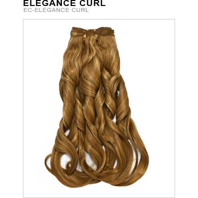 Human Hair Elegance Curl Extension in Light-Brown and Golden-Blonde