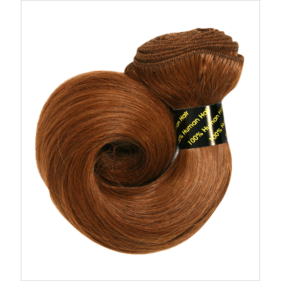Harlem Curl human hair extensions in a rich brown shade