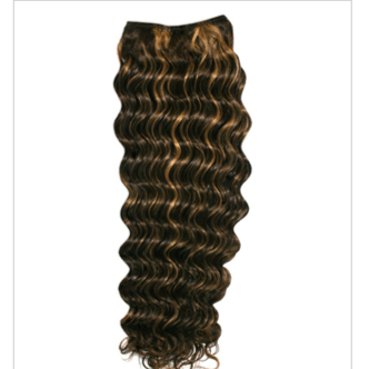 Unique's 12-inch deep wave human hair extensions with natural texture and luster