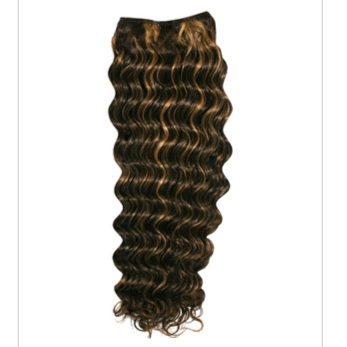 24-inch deep wave human hair extensions shown in black, brown, and blonde variations.