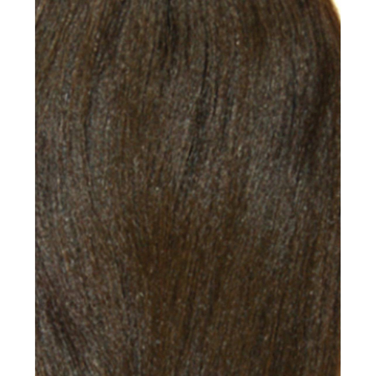 10 Inch Brown Perm Straight Human Hair Extensions