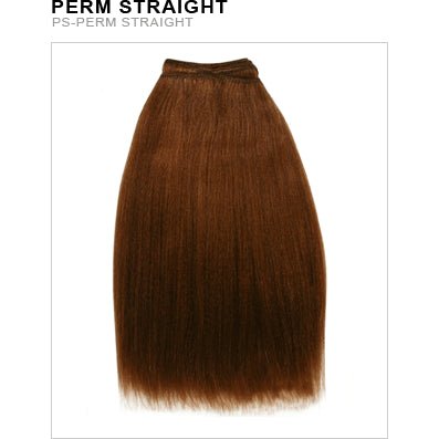 12-inch perm straight human hair extensions available in brown and auburn