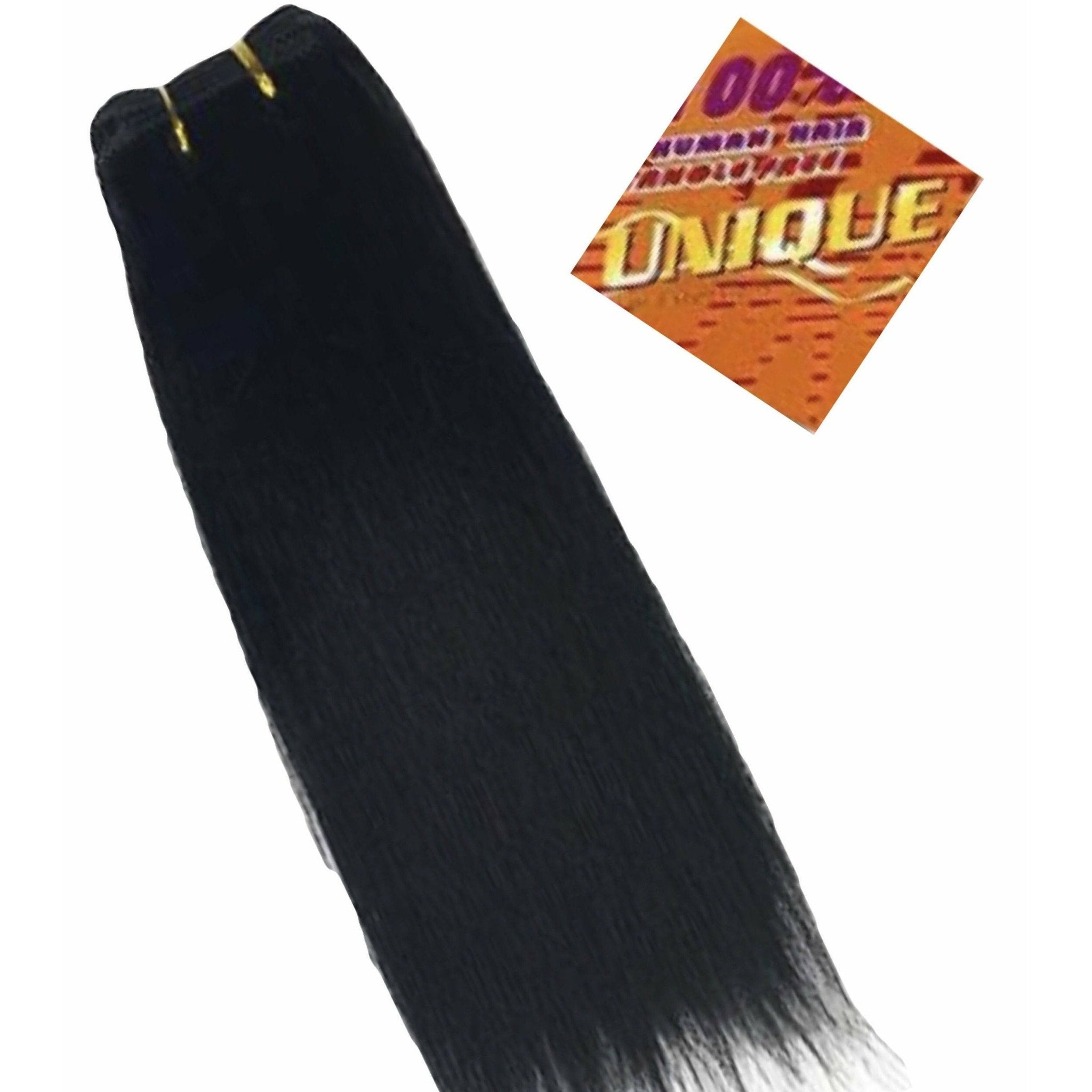 Human Hair Yaki Extensions in Natural Deep Black, Tangle-Free