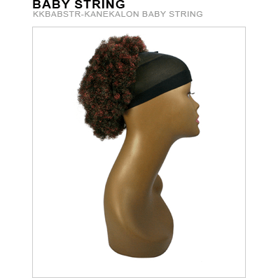 Unique's Kanekalon baby string for natural hair styling in black and brown