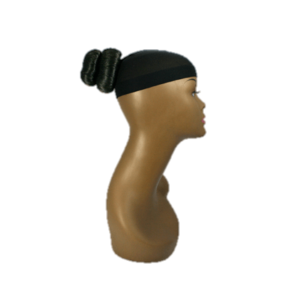 A minimalist black Kanekalon Bun 4 hair accessory for instant volume.