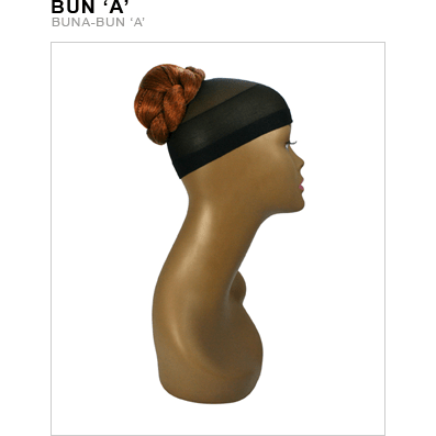 Classic auburn and brown Kanekalon bun hair accessory for a minimalist updo