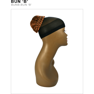 A classic brown Kanekalon Bun B hair extension designed for professional updos.