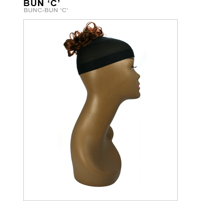 Unique's Kanekalon Bun C hair accessory showing a natural, voluminous texture