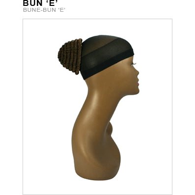 Premium Kanekalon Bun E hair accessory for creating instant, natural-looking buns.