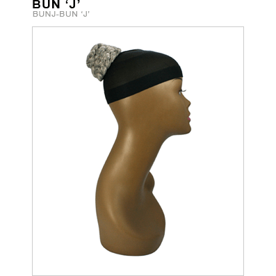 Kanekalon Bun J hair accessory in a multi-tone finish for a sleek updo