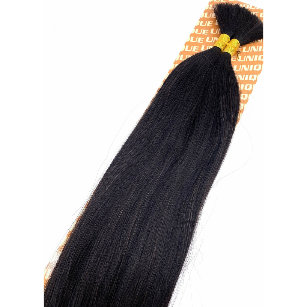 18" Yaki Bulk Human Hair for Braiding - Tangle-Free Natural Style
