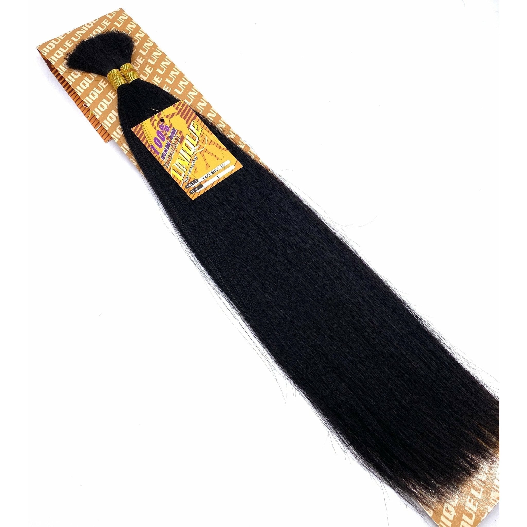 18" Yaki Bulk Human Hair for Braiding - Tangle-Free Natural Style