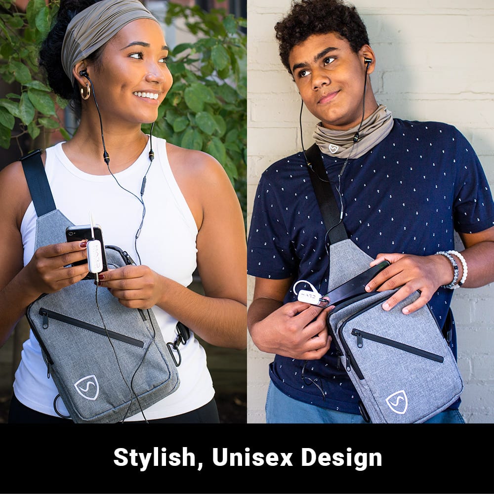 EMF Shielding Sling Bag for Cell Phones and Tablets Gray - Image 8