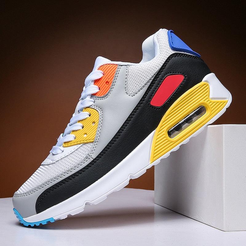Unisex air cushion sneakers in vibrant colors with a sporty streetwear design