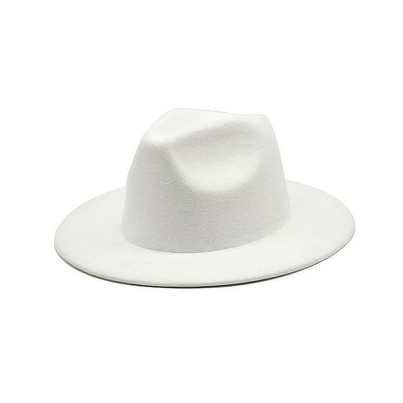 Vintage Wide Brim Fedora Hat for Women Elegant Autumn Winter Style