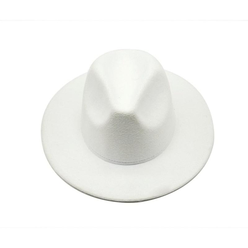 Vintage Wide Brim Fedora Hat for Women Elegant Autumn Winter Style
