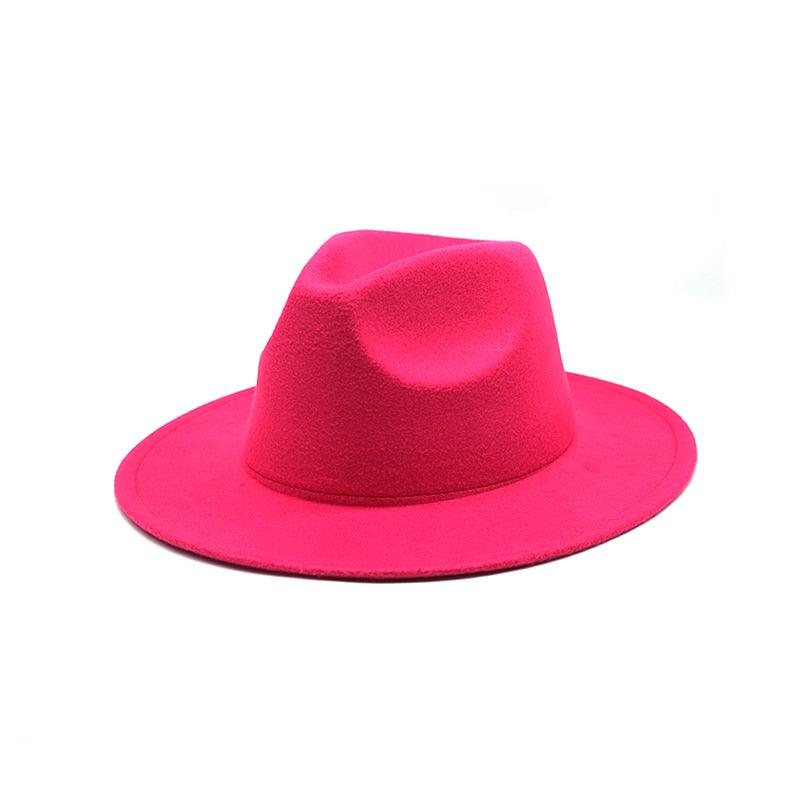 Vintage Wide Brim Fedora Hat for Women Elegant Autumn Winter Style