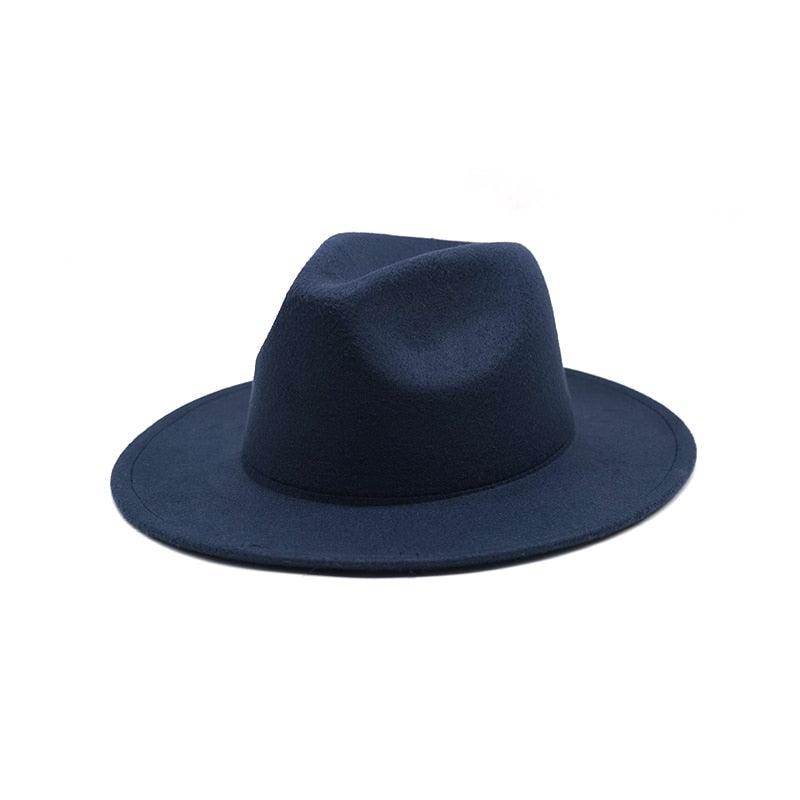 Vintage Wide Brim Fedora Hat for Women Elegant Autumn Winter Style