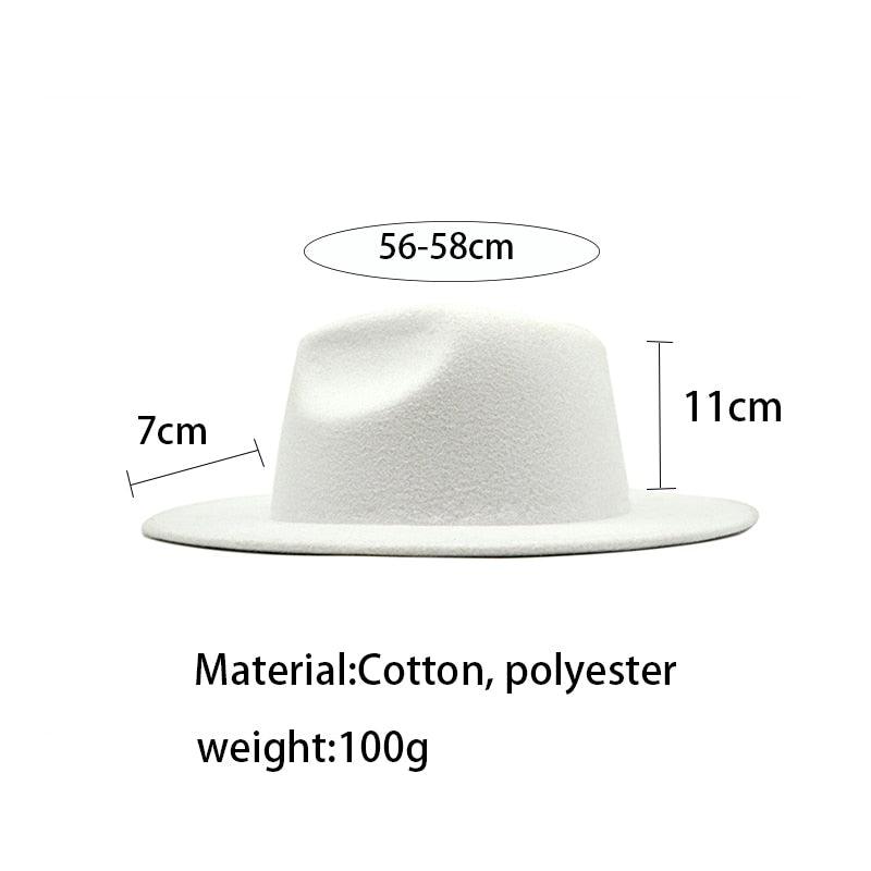 Vintage Wide Brim Fedora Hat for Women Elegant Autumn Winter Style