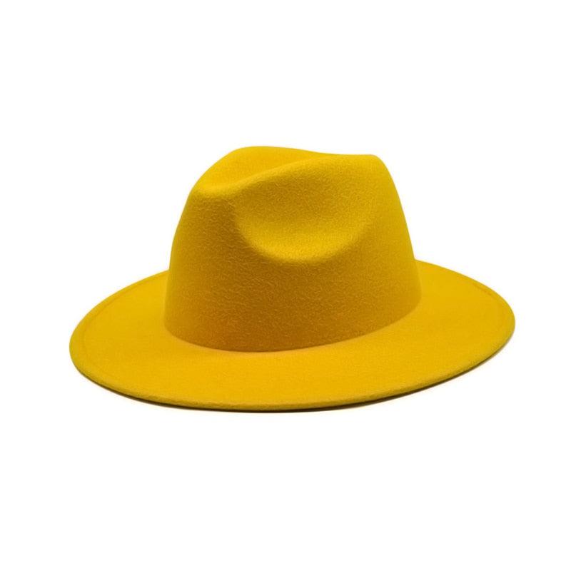 Vintage Wide Brim Fedora Hat for Women Elegant Autumn Winter Style
