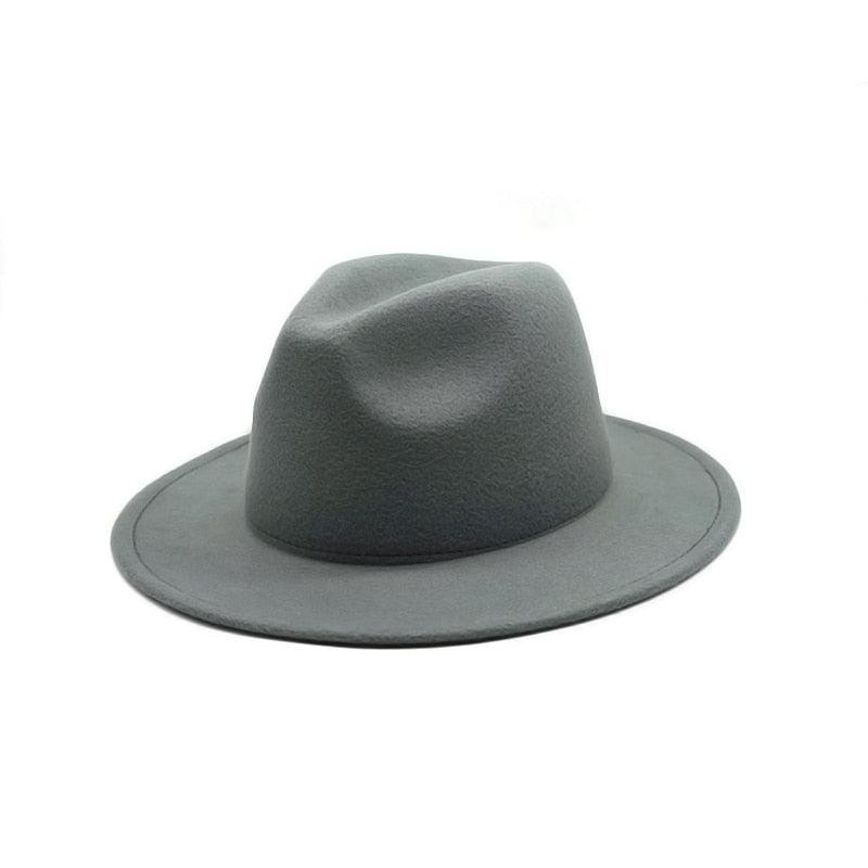 Vintage Wide Brim Fedora Hat for Women Elegant Autumn Winter Style