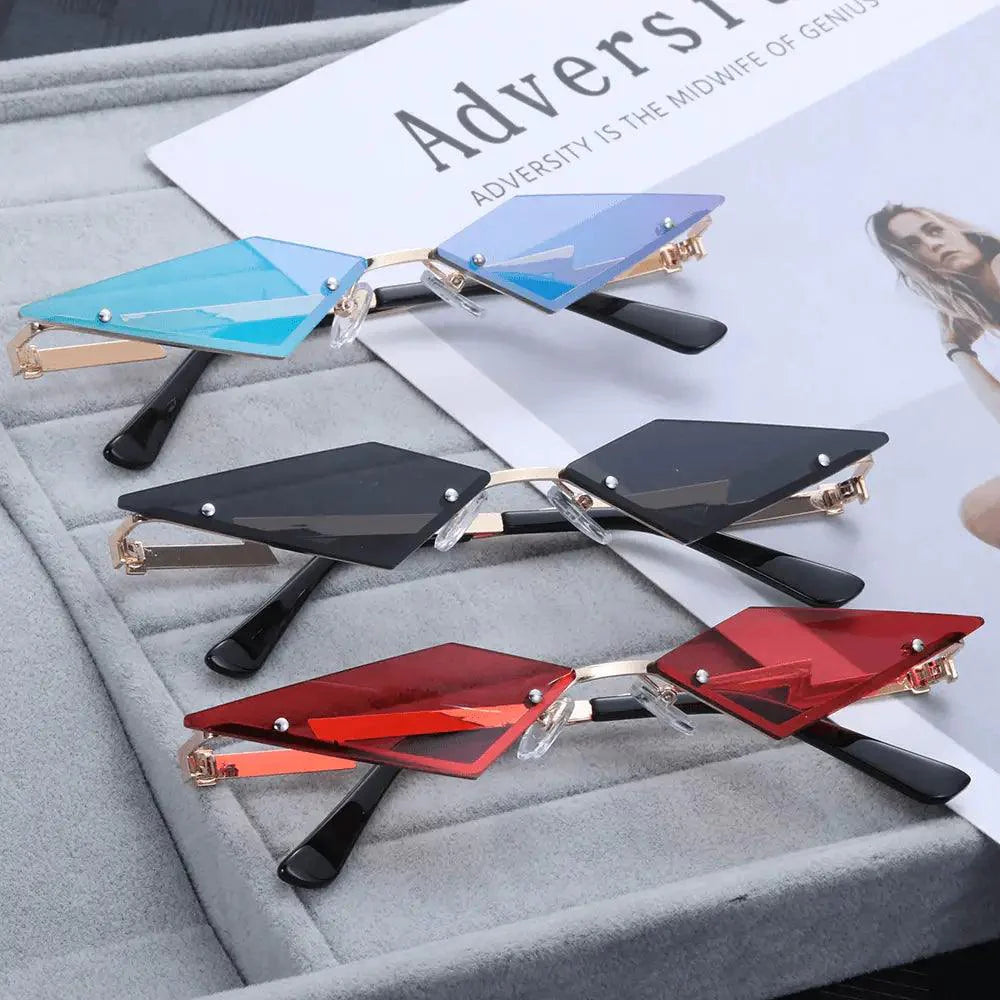 Unisex Elegant Diamond Shape Rimless Sunglasses Streetwear