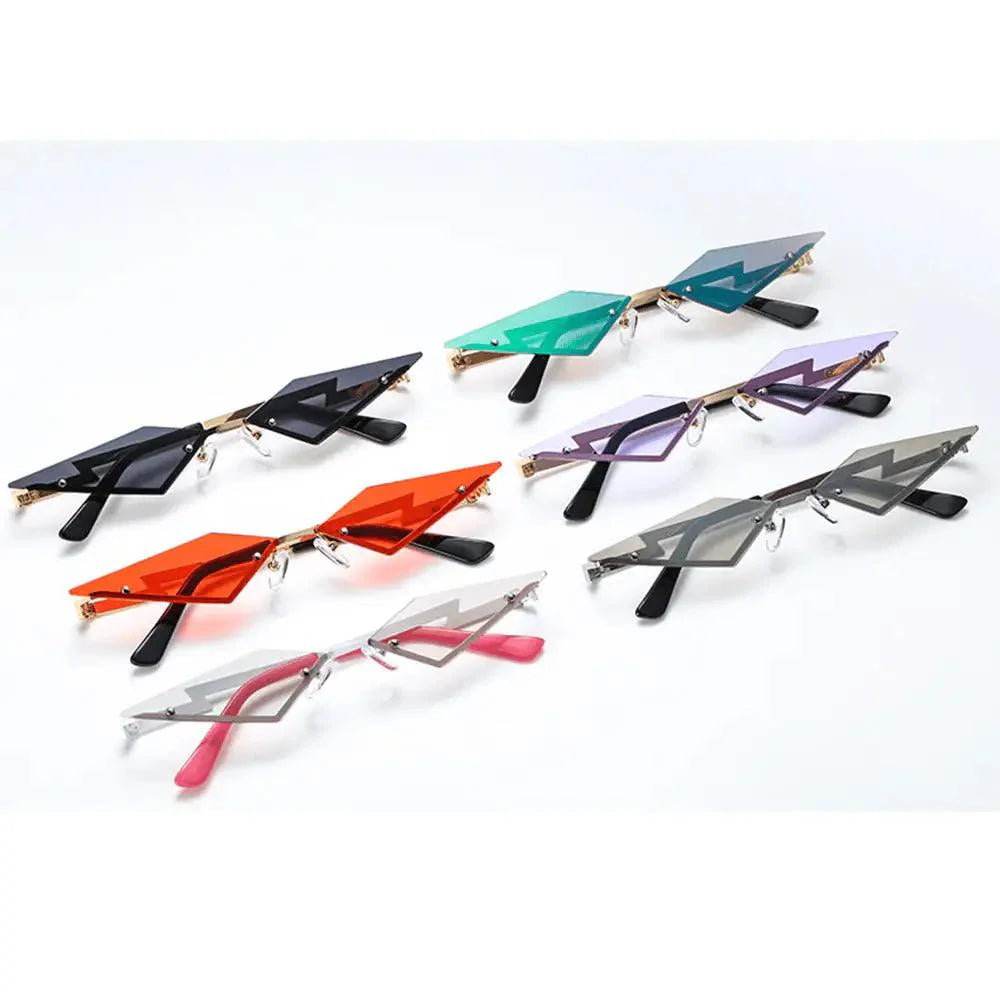 Unisex Elegant Diamond Shape Rimless Sunglasses Streetwear