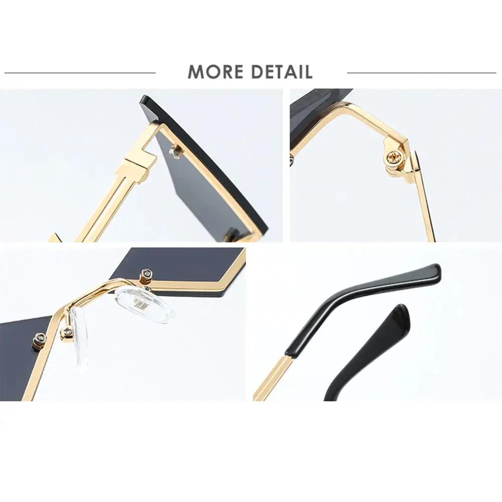 Unisex Elegant Diamond Shape Rimless Sunglasses Streetwear