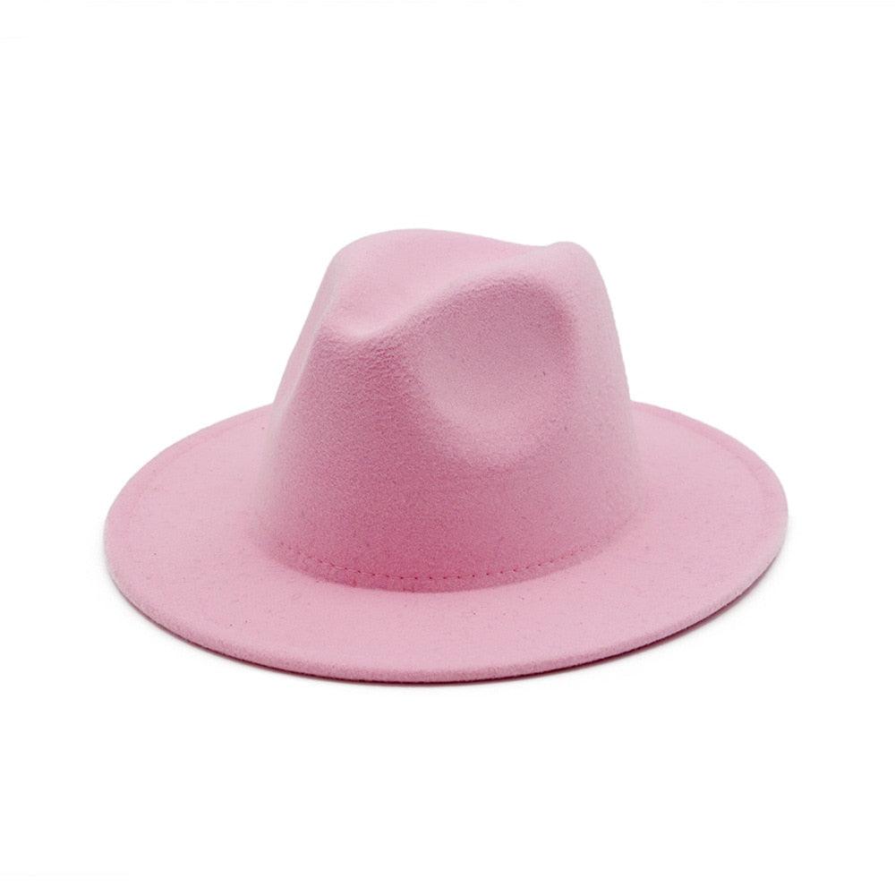 Unisex Solid Color Woolen Fedora Hat Modern Autumn Winter Style
