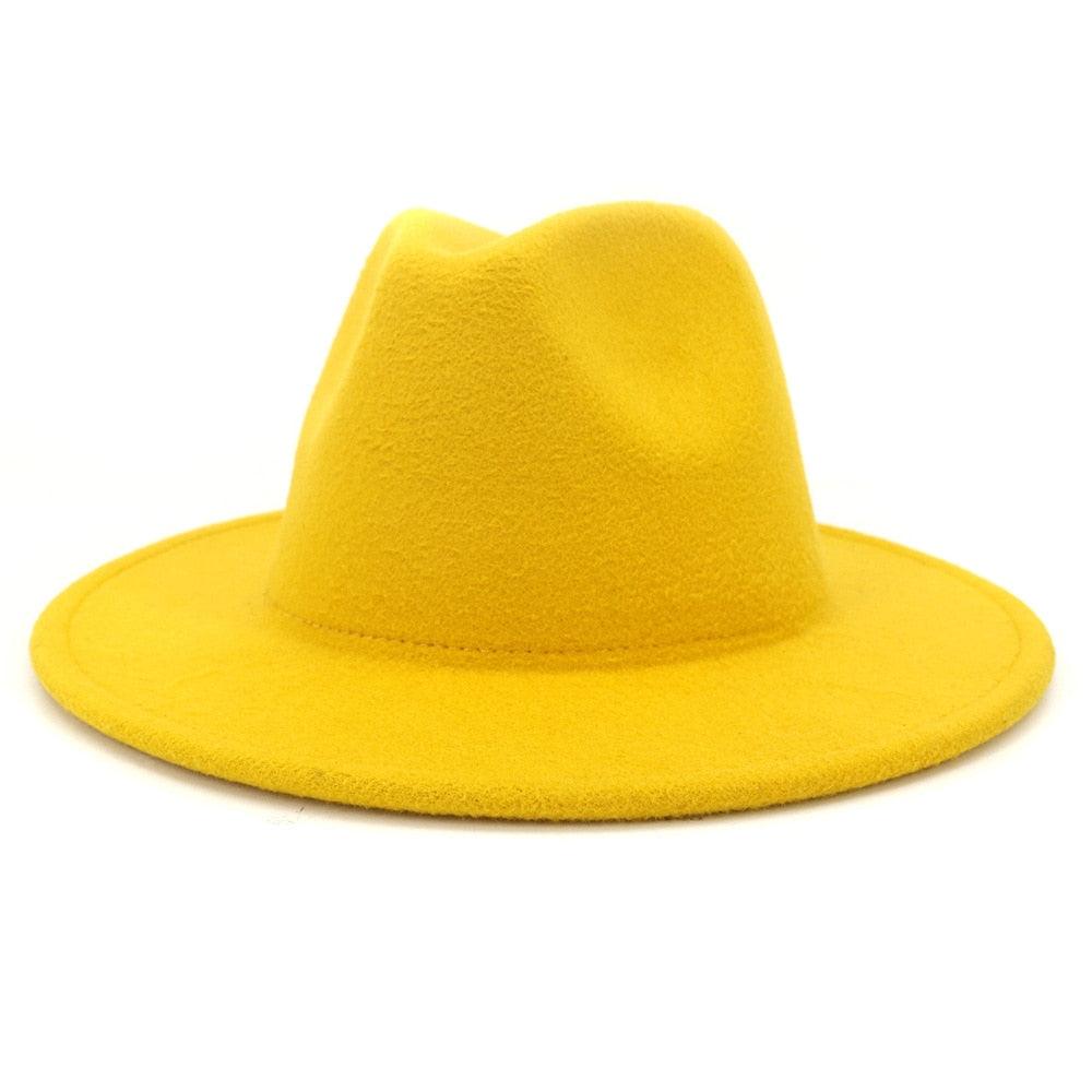 Unisex Solid Color Woolen Fedora Hat Modern Autumn Winter Style