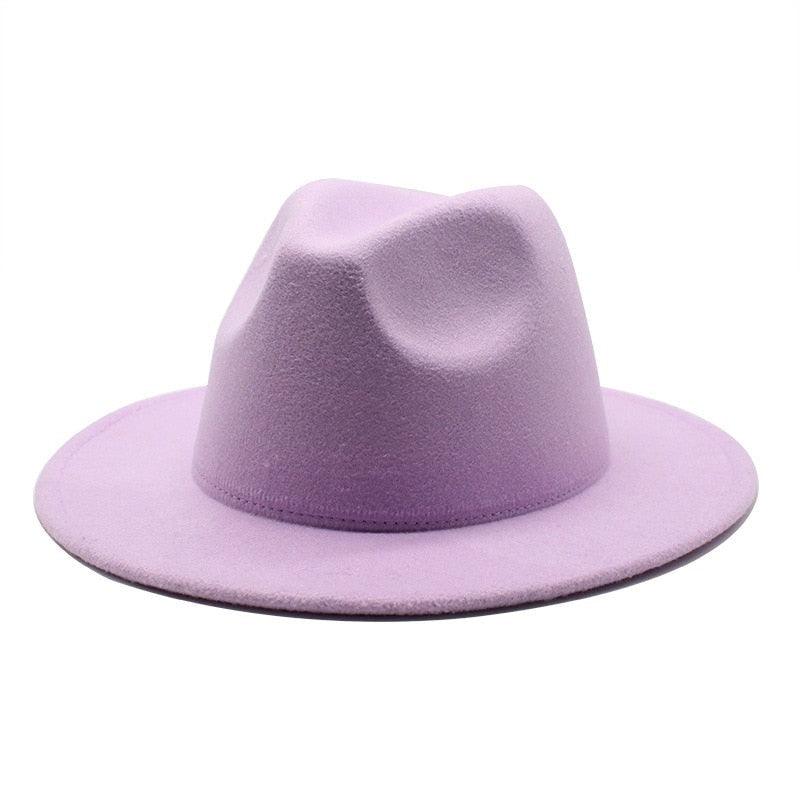Unisex Solid Color Woolen Fedora Hat Modern Autumn Winter Style