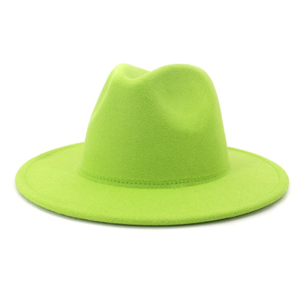 Unisex Solid Color Woolen Fedora Hat Modern Autumn Winter Style