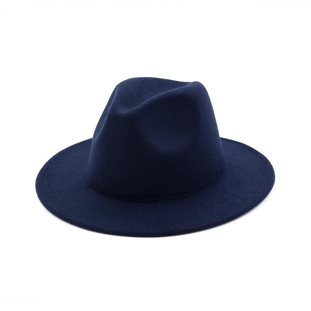 Unisex Solid Color Woolen Fedora Hat Modern Autumn Winter Style