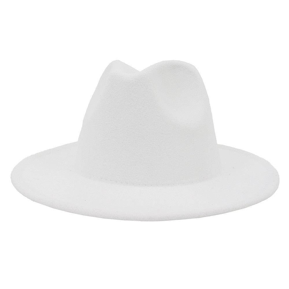 Unisex Solid Color Woolen Fedora Hat Modern Autumn Winter Style