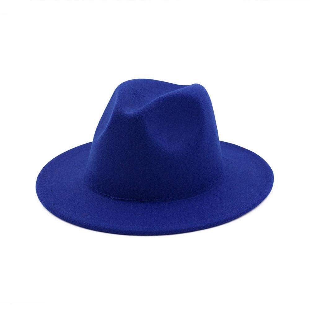 Unisex Solid Color Woolen Fedora Hat Modern Autumn Winter Style