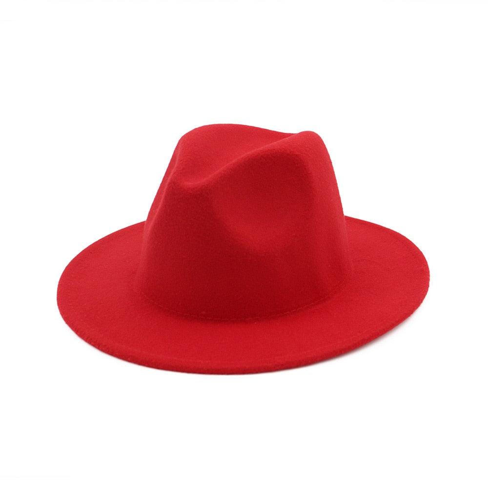 Unisex Solid Color Woolen Fedora Hat Modern Autumn Winter Style