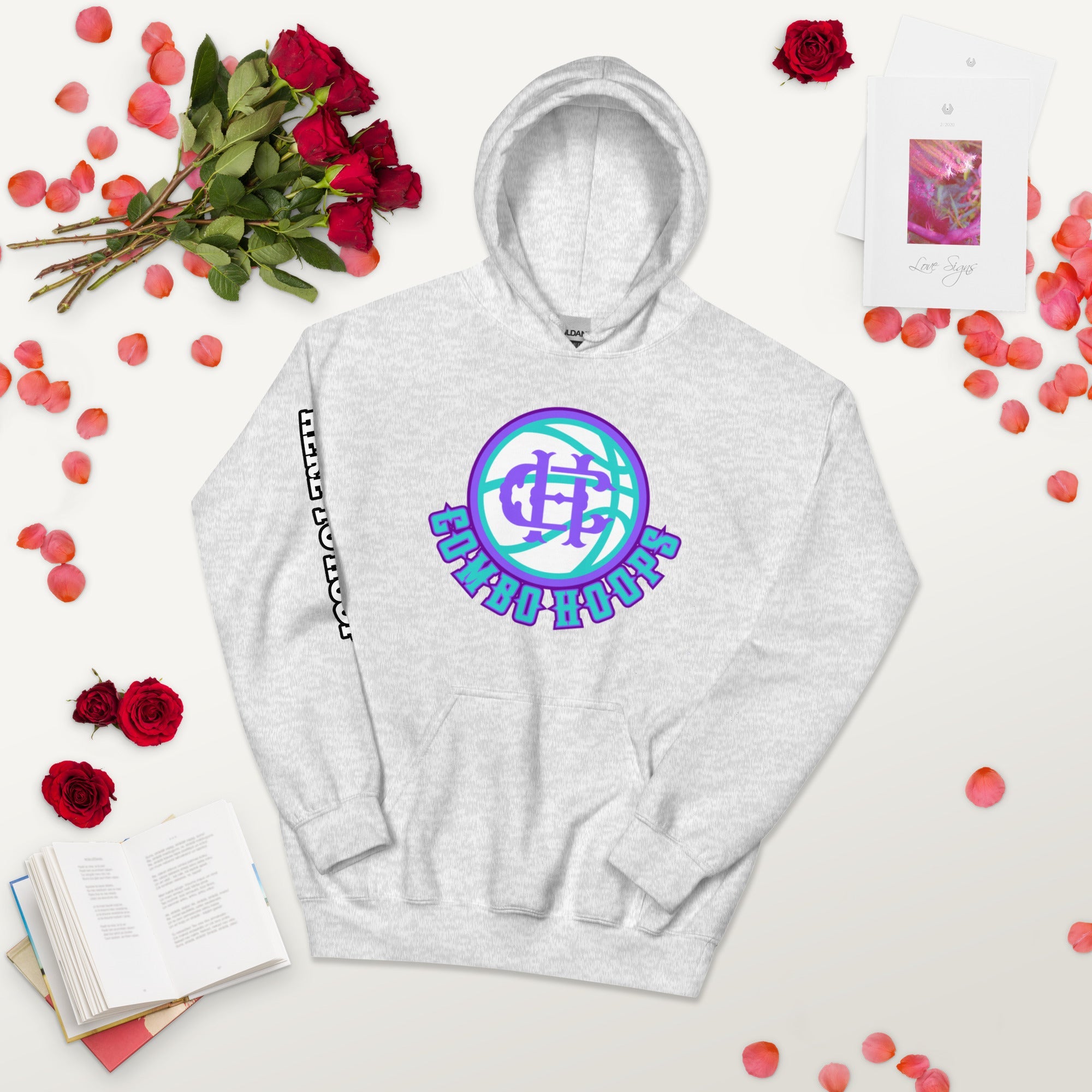 Black Heavy Blend Unisex Hoodie with Combo Hoops Graphic Logo - Image 47