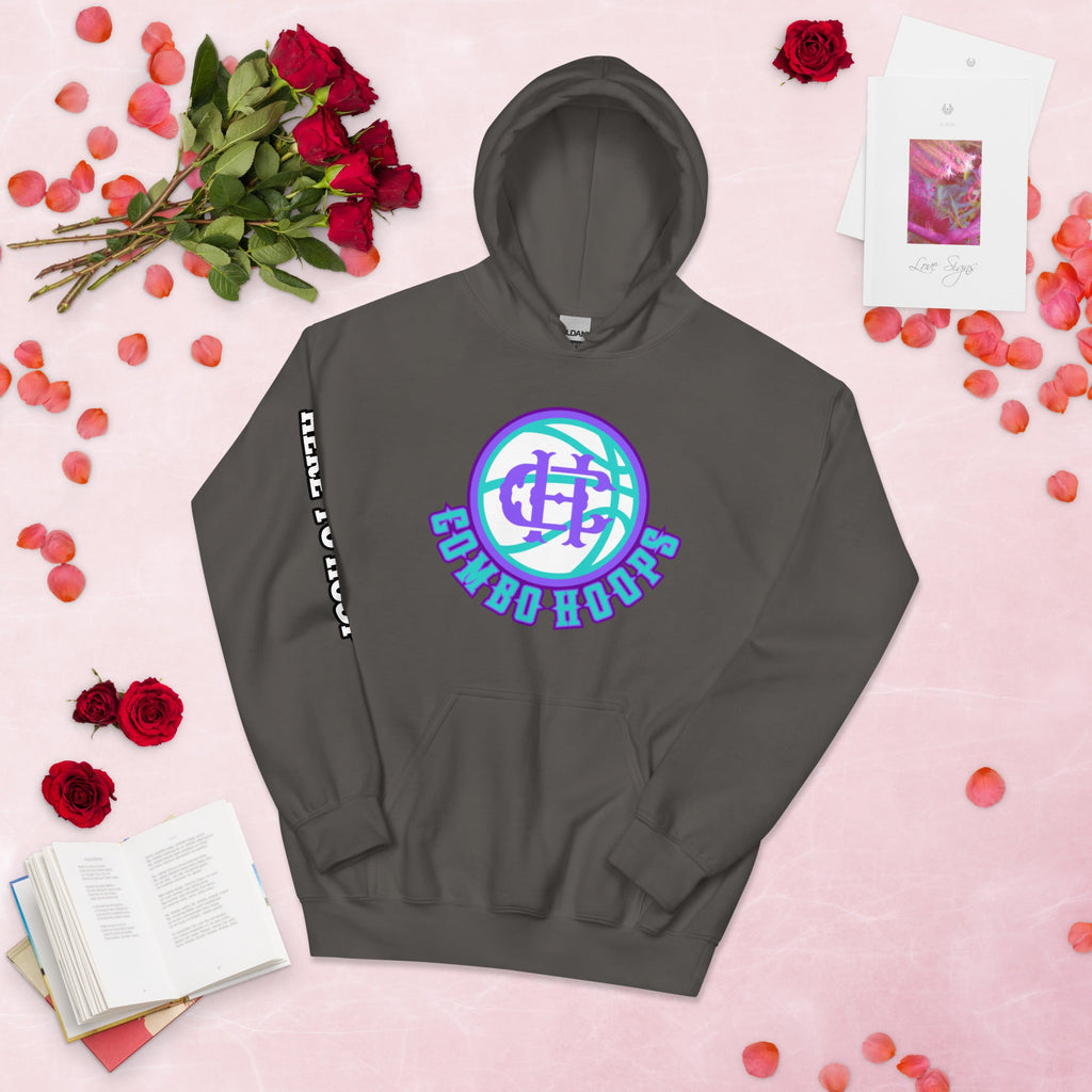 Black Heavy Blend Unisex Hoodie with Combo Hoops Graphic Logo - Image 37